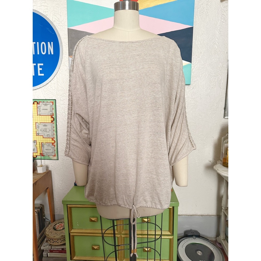 J. Jill Linen Blend Drawstring Tunic Top Size Large